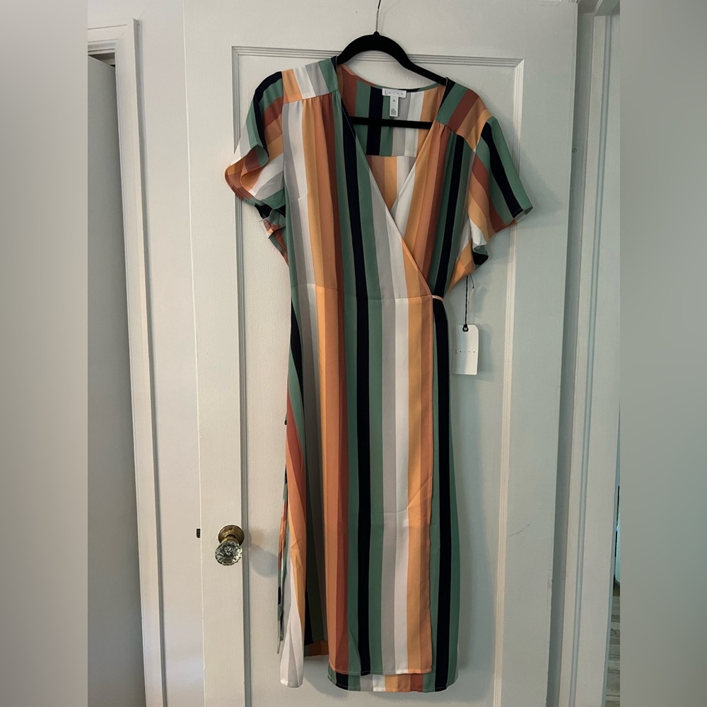 Nordstrom peachy summer stripe wrap dress